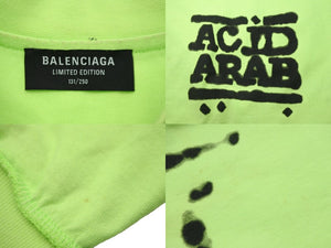 BALENCIAGA バレンシアガ LIMITED EDITION ロングTシャツ 22年 JP57 2022 00013 グリーン ブラック サイズ0 美品 中古 53520