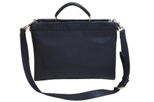 Load image into Gallery viewer, FENDI フェンディ ピーカブー 2WAYバッグ ショルダーバッグ ハンドバッグ レザー ネイビー シルバー金具 美品 中古 53530