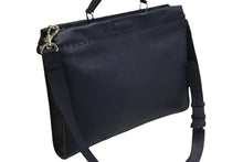 Load image into Gallery viewer, FENDI フェンディ ピーカブー 2WAYバッグ ショルダーバッグ ハンドバッグ レザー ネイビー シルバー金具 美品 中古 53530