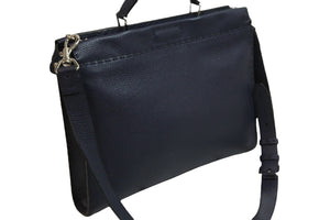 FENDI フェンディ ピーカブー 2WAYバッグ ショルダーバッグ ハンドバッグ レザー ネイビー シルバー金具 美品 中古 53530