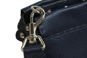 FENDI フェンディ ピーカブー 2WAYバッグ ショルダーバッグ ハンドバッグ レザー ネイビー シルバー金具 美品 中古 53530