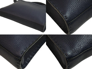FENDI フェンディ ピーカブー 2WAYバッグ ショルダーバッグ ハンドバッグ レザー ネイビー シルバー金具 美品 中古 53530