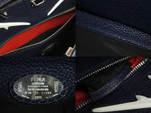 Load image into Gallery viewer, FENDI フェンディ ピーカブー 2WAYバッグ ショルダーバッグ ハンドバッグ レザー ネイビー シルバー金具 美品 中古 53530