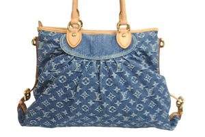 極美品 LOUIS VUITTON ルイヴィトン ハンドバッグ ネオカヴィGM M95350 モノグラムデニム ゴールド金具 中古 53543