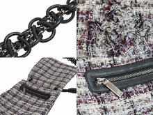 Load image into Gallery viewer, CHANEL シャネル ショルダーバッグ チェーンショルダー 10番台 2005年 ツイード グレー カメリア 美品 中古 53547