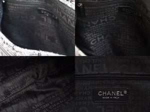 CHANEL シャネル ショルダーバッグ チェーンショルダー 10番台 2005年 ツイード グレー カメリア 美品 中古 53547