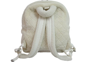CHANEL シャネル ロゴ ボア リュック アイボリー マルチ バックパック 鞄 ココマーク シルバー金具 28番台 美品 中古 53550