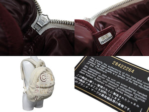 CHANEL シャネル ロゴ ボア リュック アイボリー マルチ バックパック 鞄 ココマーク シルバー金具 28番台 美品 中古 53550