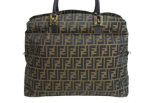 Load image into Gallery viewer, FENDI フェンディ ハンドバッグ ズッカ柄 ブラウン キャンバス レザー 4 14968/2 9 ゴールド金具 美品 中古 53559