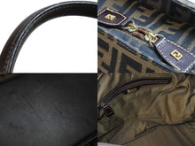 Load image into Gallery viewer, FENDI フェンディ ハンドバッグ ズッカ柄 ブラウン キャンバス レザー 4 14968/2 9 ゴールド金具 美品 中古 53559