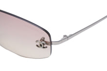 Load image into Gallery viewer, CHANEL シャネル サングラス メガネ グラデーション ココマーク イタリア製 メタル ピンク シルバー 57▫︎19 美品 中古 53560
