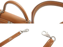 Load image into Gallery viewer, HERMES エルメス ケリー32 ブラウン トゴ ゴールド シルバー金具 □H刻印 内縫い 美品 中古 53570
