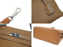 Load image into Gallery viewer, HERMES エルメス ケリー32 ブラウン トゴ ゴールド シルバー金具 □H刻印 内縫い 美品 中古 53570