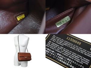 CHANEL シャネル チェーンショルダーバッグ 2.55 11番台 ダブルフラップ キャビアスキン ブラウン シルバー金具 良品 中古 53580