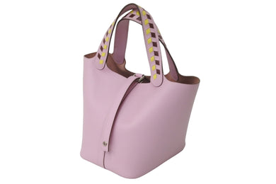 極美品 HERMES エルメス ピコタンロック PMトレサージュドゥキュイール モーヴシルベストル エプソン D刻印 シルバー金具 53581