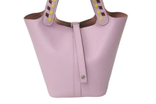 Load image into Gallery viewer, 極美品 HERMES エルメス ピコタンロック PMトレサージュドゥキュイール モーヴシルベストル エプソン D刻印 シルバー金具 53581