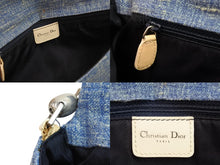 Load image into Gallery viewer, ChristianDior クリスチャンディオール ワンショルダーバッグ 蝶々 デニム レザー ラインストーン ブルー 美品 中古 53582