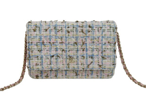 CHANEL シャネル チェーンショルダーバッグ ウォレット 27番台 ラメツイード ピンク ゴールド金具 美品 中古 53590