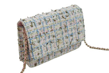 Load image into Gallery viewer, CHANEL シャネル チェーンショルダーバッグ ウォレット 27番台 ラメツイード ピンク ゴールド金具 美品 中古 53590