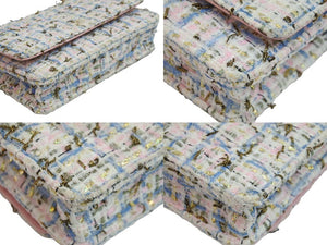 CHANEL シャネル チェーンショルダーバッグ ウォレット 27番台 ラメツイード ピンク ゴールド金具 美品 中古 53590