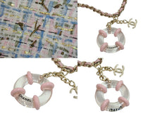 Load image into Gallery viewer, CHANEL シャネル チェーンショルダーバッグ ウォレット 27番台 ラメツイード ピンク ゴールド金具 美品 中古 53590