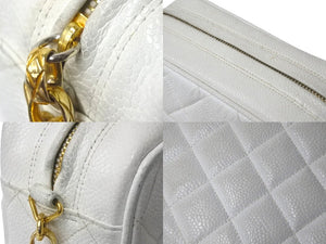 CHANEL シャネル ショルダーバッグ マトラッセ チェーンショルダー 2番台 キャビアスキン GP ゴールド金具 美品 中古 53591