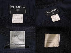 CHANEL シャネル セットアップ ベスト スカート 01P P17615 P17613 ネイビー ツイード サイズ36 美品 中古 53594