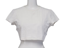 Load image into Gallery viewer, 激レア CHANEL シャネル 半袖Ｔシャツ チビT クロップド ココマーク 総柄 ホワイト P07794V05398 97P サイズ40 美品 中古 53597