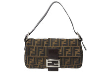 Load image into Gallery viewer, FENDI フェンディ ショルダーバッグ マンマバケット ズッカ柄 ブラウン ブラック シルバー金具 美品 中古 53611