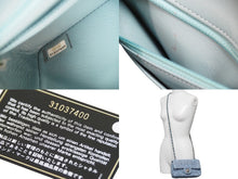 Load image into Gallery viewer, 新品同様 CHANEL シャネル ツイード チェーン ショルダーバッグ 31番台 ライトブルー ココマーク ゴールド金具 ロゴ 中古 53621