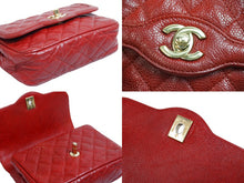 Load image into Gallery viewer, CHANEL シャネル マトラッセ チェーン ショルダーバッグ キャビアスキン 21番台 レッド ココマーク ゴールド金具 美品 中古 53636