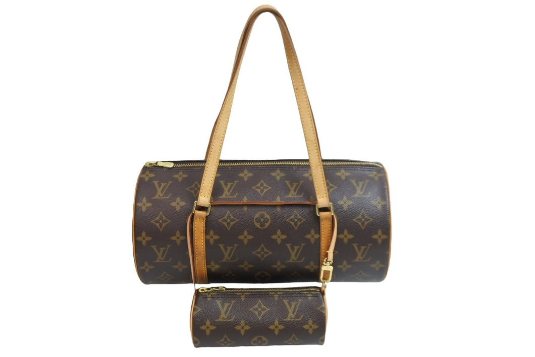 LOUIS VUITTON ルイ・ヴィトン パピヨン ショルダーバッグ モノグラム ロゴ ブラウン ゴールド金具 M51365 良品 中古 53637