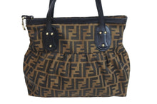 Load image into Gallery viewer, FENDI フェンディ ハンドバッグ トートバッグ ズッカ柄 2308-8BR355-JWU-039 ブラウン キャンバス レザー ゴールド金具 中古 53658