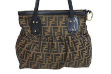 Load image into Gallery viewer, FENDI フェンディ ハンドバッグ トートバッグ ズッカ柄 2308-8BR355-JWU-039 ブラウン キャンバス レザー ゴールド金具 中古 53658