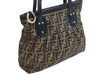 Load image into Gallery viewer, FENDI フェンディ ハンドバッグ トートバッグ ズッカ柄 2308-8BR355-JWU-039 ブラウン キャンバス レザー ゴールド金具 中古 53658
