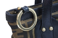 Load image into Gallery viewer, FENDI フェンディ ハンドバッグ トートバッグ ズッカ柄 2308-8BR355-JWU-039 ブラウン キャンバス レザー ゴールド金具 中古 53658