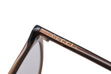 Load image into Gallery viewer, GUCCI グッチ クリア サングラス ブラウン グリーン ロゴ アイウェア 小物 55□19 150 GG0547SK 美品 中古 53682