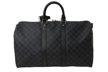 Load image into Gallery viewer, 極美品 LOUIS VUITTON ルイヴィトン ボストン キーポルバンドリエール45 ダミエグラフィット N41418 ブラック シルバー金具 53684