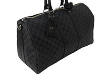 Load image into Gallery viewer, 極美品 LOUIS VUITTON ルイヴィトン ボストン キーポルバンドリエール45 ダミエグラフィット N41418 ブラック シルバー金具 53684