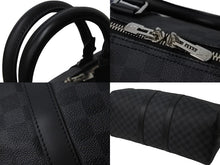 Load image into Gallery viewer, 極美品 LOUIS VUITTON ルイヴィトン ボストン キーポルバンドリエール45 ダミエグラフィット N41418 ブラック シルバー金具 53684