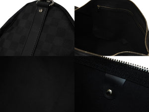極美品 LOUIS VUITTON ルイヴィトン ボストン キーポルバンドリエール45 ダミエグラフィット N41418 ブラック シルバー金具 53684
