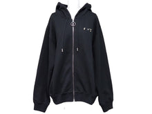 Load image into Gallery viewer, 極美品 OFF-WHITE オフホワイト パーカー フーディー ブラック OWBE005T21FLE002 サイズL シルバー金具 中古 53695