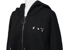Load image into Gallery viewer, 極美品 OFF-WHITE オフホワイト パーカー フーディー ブラック OWBE005T21FLE002 サイズL シルバー金具 中古 53695