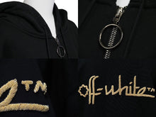 Load image into Gallery viewer, 極美品 OFF-WHITE オフホワイト パーカー フーディー ブラック OWBE005T21FLE002 サイズL シルバー金具 中古 53695