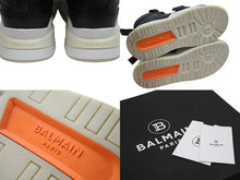 Load image into Gallery viewer, 極美品 BALMAIN バルマン スニーカー ロゴバンド付き ハイカットスニーカー ブラック サイズ40 VM1C230L 中古 53705