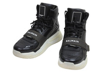 Load image into Gallery viewer, 極美品 BALMAIN バルマン スニーカー ロゴバンド付き ハイカットスニーカー ブラック サイズ40 VM1C230L 中古 53705