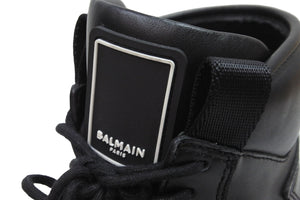 極美品 BALMAIN バルマン スニーカー ロゴバンド付き ハイカットスニーカー ブラック サイズ40 VM1C230L 中古 53705
