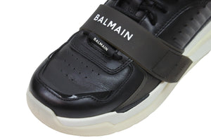極美品 BALMAIN バルマン スニーカー ロゴバンド付き ハイカットスニーカー ブラック サイズ40 VM1C230L 中古 53705