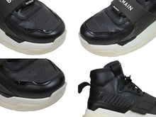 Load image into Gallery viewer, 極美品 BALMAIN バルマン スニーカー ロゴバンド付き ハイカットスニーカー ブラック サイズ40 VM1C230L 中古 53705