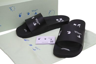 同様に OFF-WHITE オフホワイト サンダル ロゴ入り サイズ43 ブラック OMIF088F21FAB00411001 中古 53728 